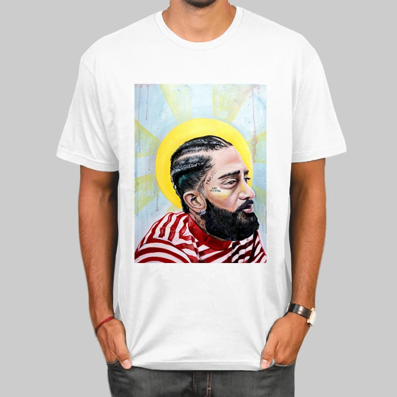 C Nipsey Hussle футболка Летняя для мужчин футболки Рэппер Nipsey отдых в небесах хип хоп футболки Harajuku Топ уличная одежда - Color: C
