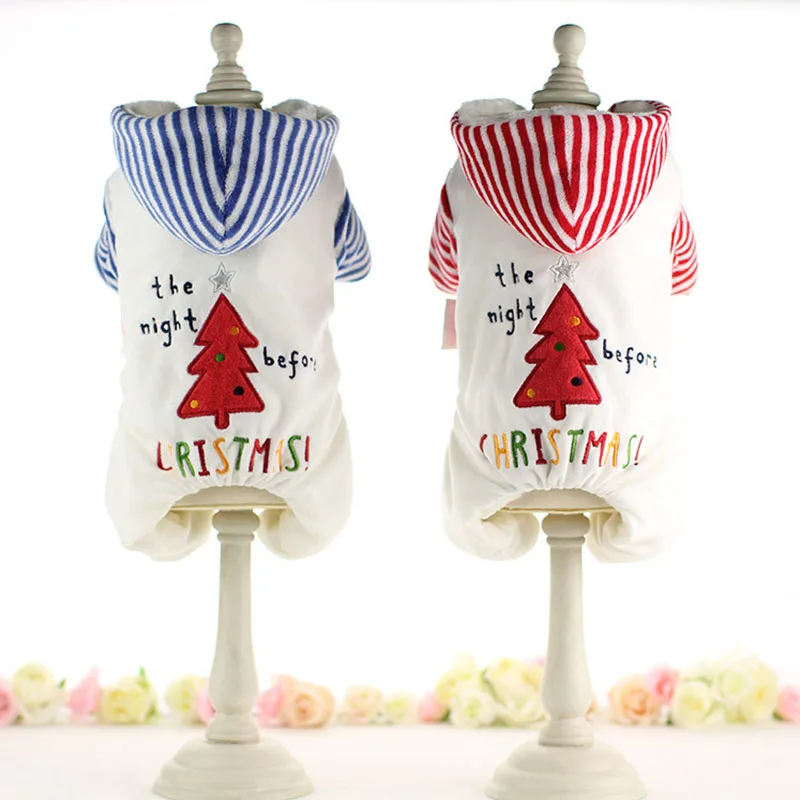 

Cute Christmas Tree Dog Jumpsuit Winter Warm Fleece Small Dog Cat Coat Jacket Chihuahua Shirt Hoodie Clothes For Pitbull