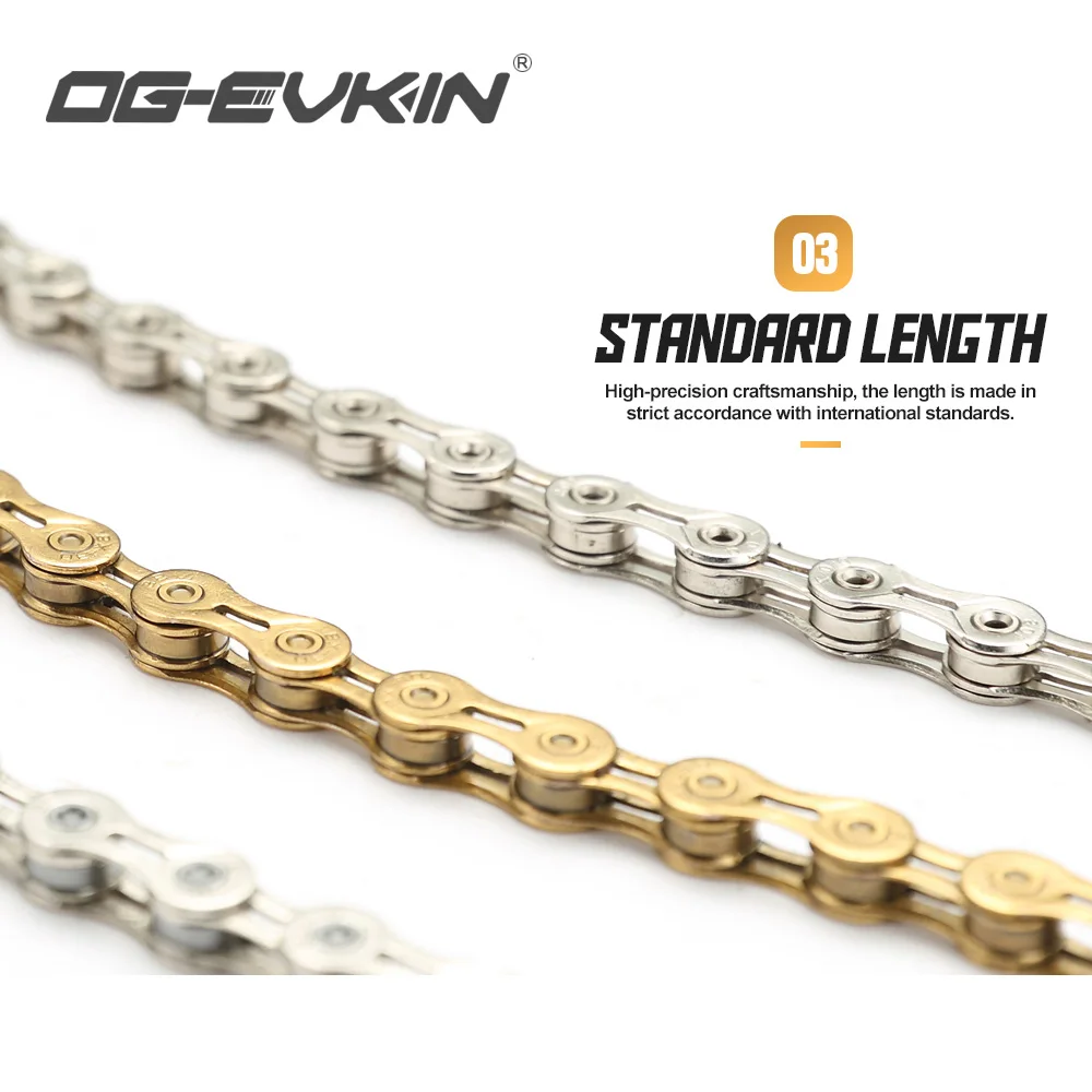 9/10/11 Speed Bicycle Chain Half/Full Hollow Bike Chain Mountain/Road Chains Ultralight 116 Quick Link Gold/Silver,bicycle chains,bicycle chain