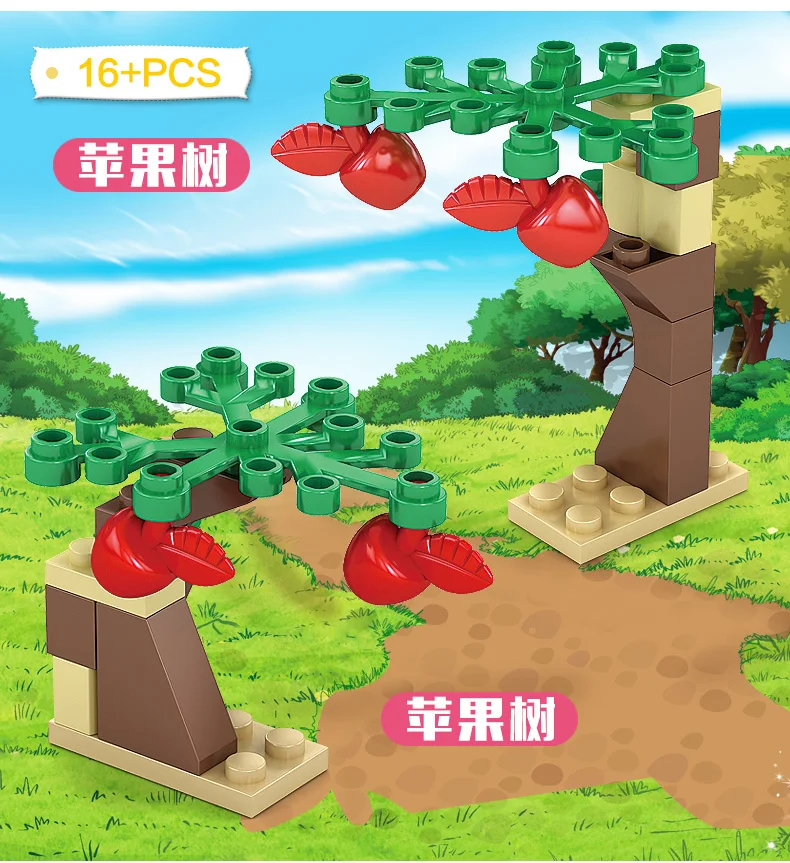 

Xiny-Yue Blocks Friends Farm Apple Tree Pole Set Sale Building Blocks Toys for Children for Friends Bricks Girls Gifts