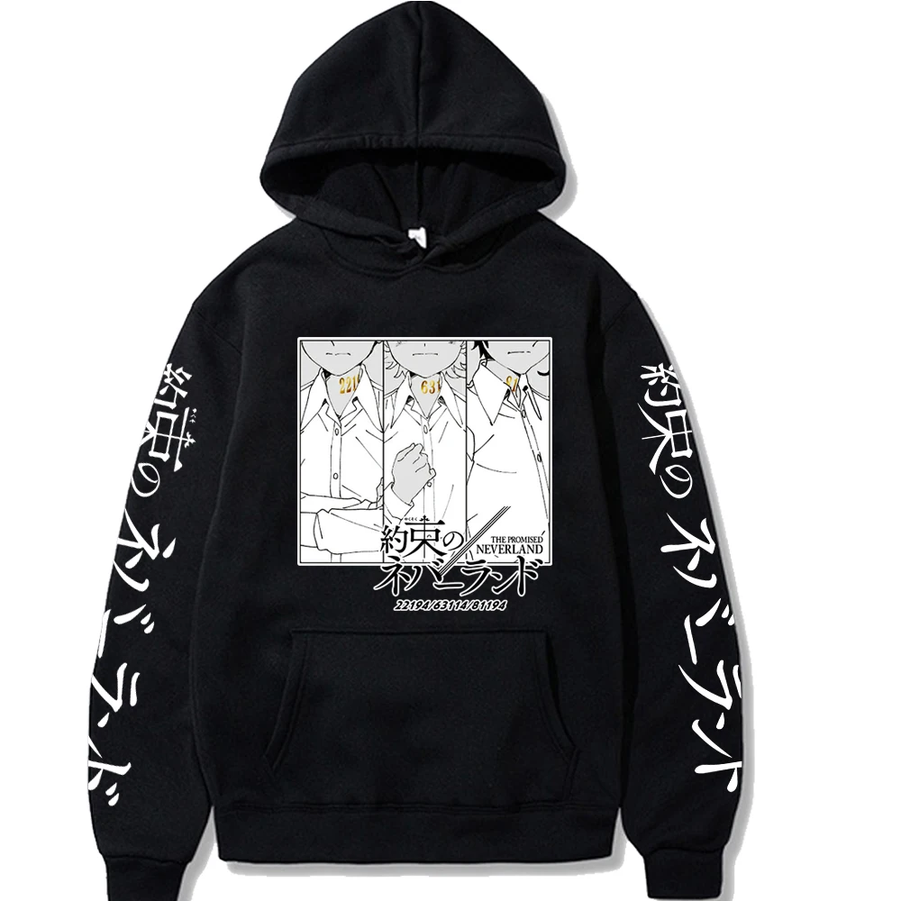 

2021 Japanese Anime the Promised Neverland Around Hooded Autumn Long Sleeves Anime Clothes Cool Hoodies