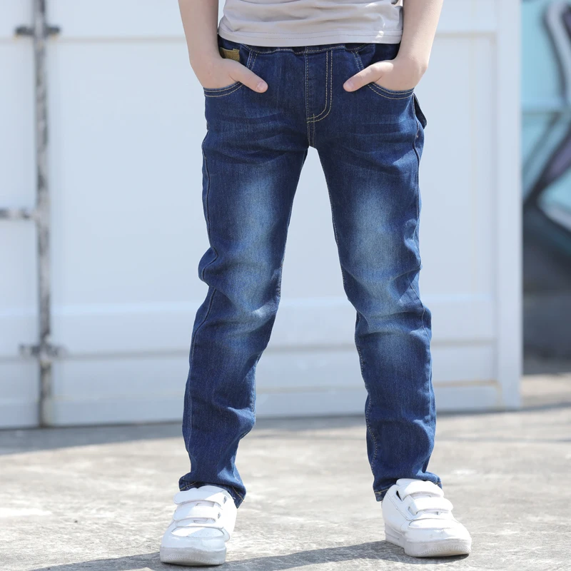 На весну-осень джинсы для маленьких мальчиков; брюки; детская одежда; хлопковые Повседневные детские штаны для подростков, джинсовые шорты Одежда для мальчиков 4-14Year