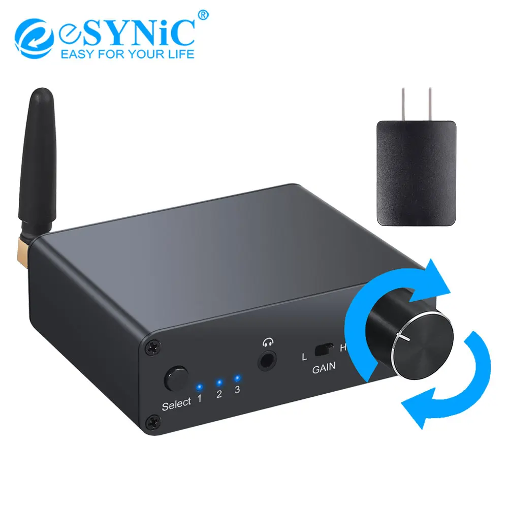 eSYNiC 192kHz Bluetooth DAC Digital to Analog Converter with Headphone Amplifier Support APT X DAC Bluetooth V5 0 Receiver Audio