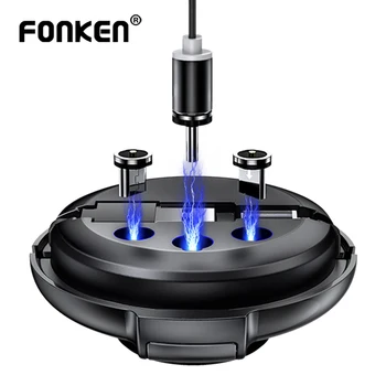 

FONKEN 3in1 Magnetic Cable USB Charging Cable Phone Magnet Charge Charger Cable For Iphone Micro USB Type C Cable Storage Box