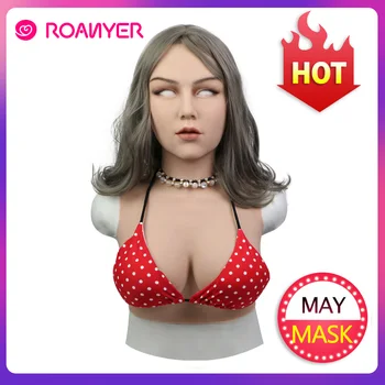 

ROANYER May Realistic Silicone Crossdresser Mask Real Female Mask with Breasts