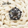 LKERAN 3Pcs/lot 30mm Black Charm Heart Crystal Rhinestones Buttons Metal Shank Sewing For Clothing Diy Accessories Decorative 4