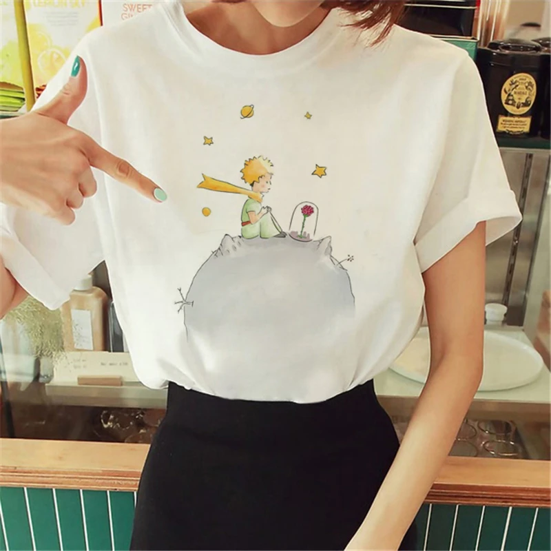 Hot Spring Summer Little Prince Graphic Women's T-Shirt Little Prince Graphic Tees Vouge Shirts For women O-Neck Short Sleeve cheap t shirts