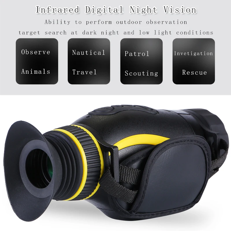 BOBLOV 4x35 инфракрасный многофункциональный цифровой ночного видения Монокуляр камера прицел очки фото видео большой экран Охота