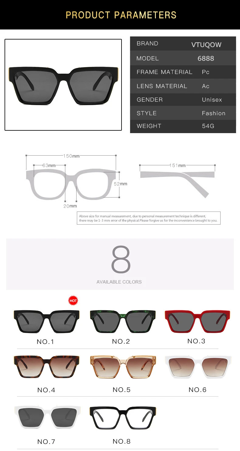 Luxury Brand Square Sunglasses Men Women Designer 2021 Trends Famous Travel Classic Vintage Men's Sun Glasses Cool Retro Shades (10)