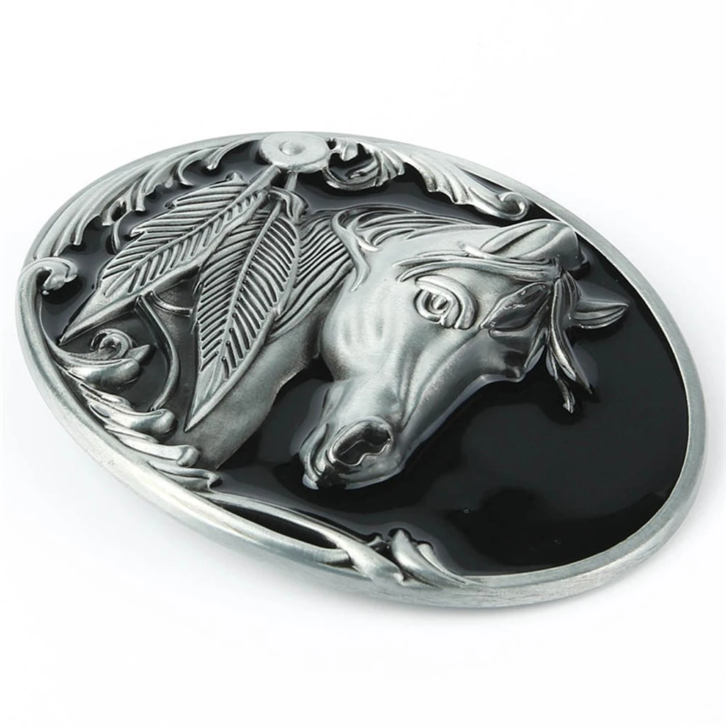 Rare Buckle Engraved Horse Head Western Belt Buckle Cowboys Cool Vintage Buckle