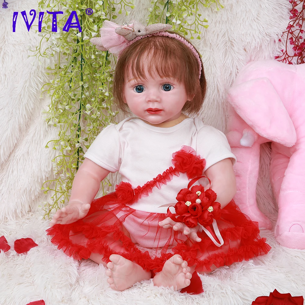 IVITA DS1803 ручная работа реалистиста кремния винил reborn Реалистичная кукла младенец