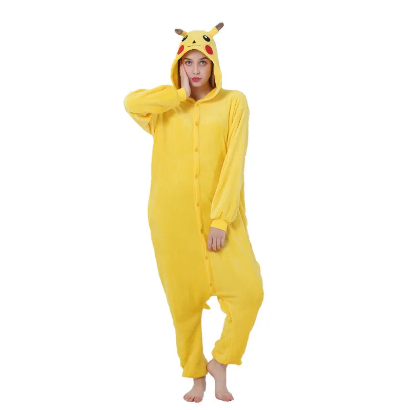 Kigurumi Pikachu Pokemon onesies пижамные комплекты костюм с животными пижамы унисекс мультфильм косплей персонаж пижамы одежда для сна