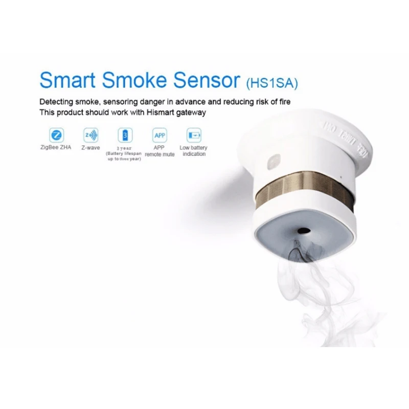 High quality reddot design award z-wave smoke sensor wireless somke detector fire alarm home security Control by App control