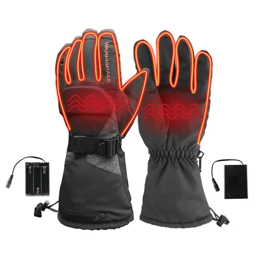Зимние регулируемые перчатки с подогревом на батарейках, перчатки с подогревом, перчатки с температурным контролем для спорта на открытом воздухе 30E