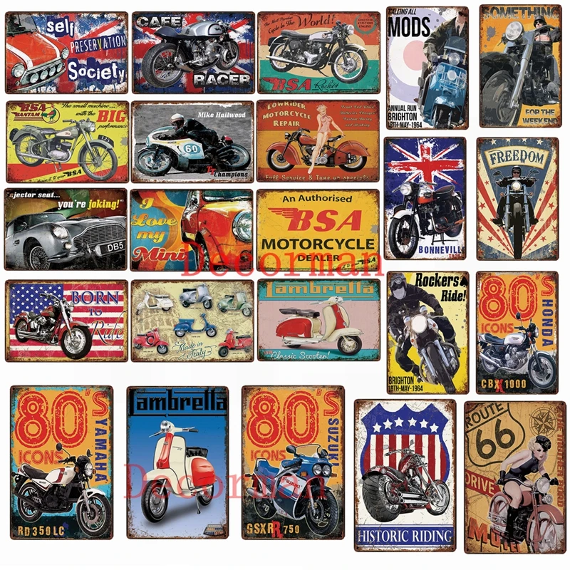 [Mike86] BSA US Car Triump Japan Classic Motor металлический знак шик ретро настенная художественная