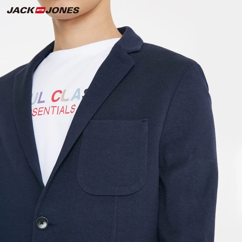 JackJones Мужской приталенный пиджак с двумя пуговицами из хлопка, мужской пиджак 219108509