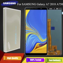 Супер AMOLED 6,0 ''lcd для Samsung Galaxy A7 SM-A750F A750F A750 ЖК-дисплей с сенсорным экраном дигитайзер сборка