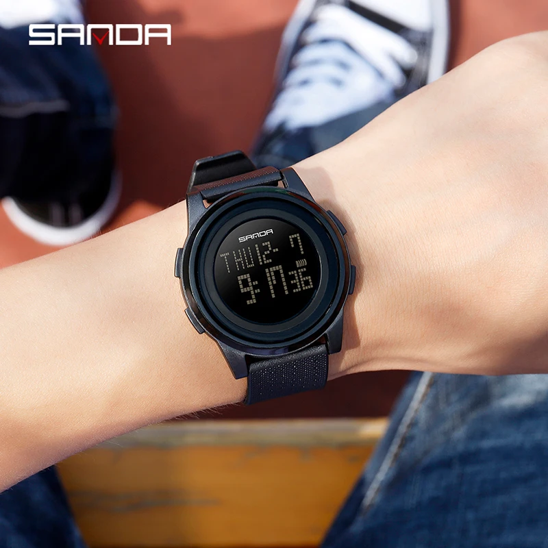 SANDA спортивные мужские часы 3ATM водонепроницаемые S Shock светодиодный цифровые часы для мужчин хронограф мужские часы Relogio Masculino 337