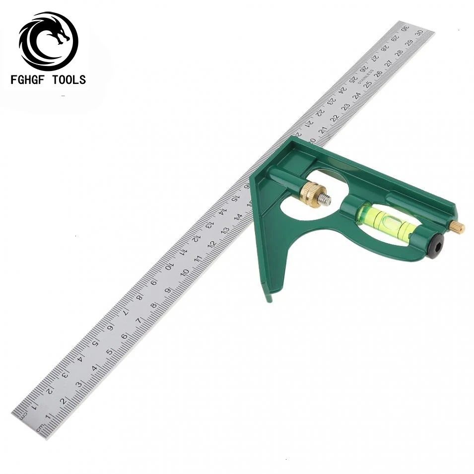 

12-inch 300 Mm Adjustable Square Angle Ruler 45/90 Degree Multi-function With Bubble Level Meter Measurement Tool