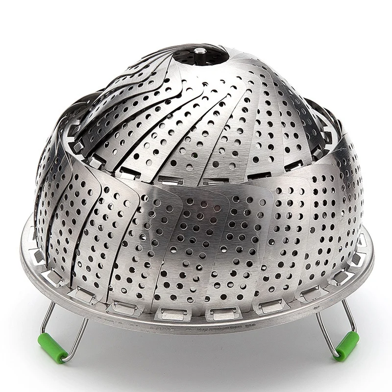 

Dish Steamer Cookware Steaming Food Basket Mesh Steamer Folding Food Fruit Vegetable Vapor Cooker Stainless Steel