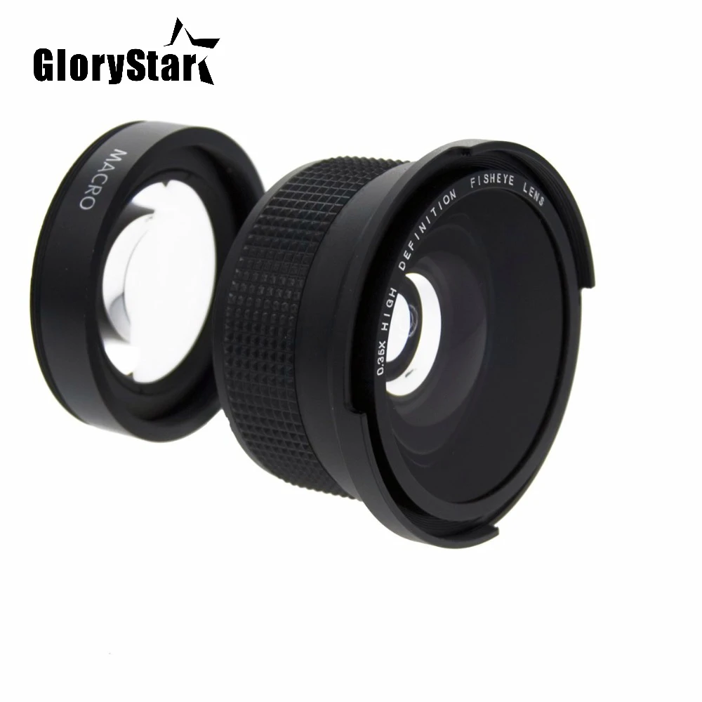 Glorystar 52 Millimetri 0.35X Fisheye Super Wide Angle Lens + Macro Per Nikon D7100 D5200 D5100 D3100 D90 D60 Con 18-55Mm Lens