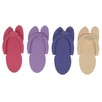

24pcs=12Pairs EVA Anti-skidding Disposable Flip Flop Foam Slippers For Pedicure Bath Spa Hotel Foot Care Tool Random Colors