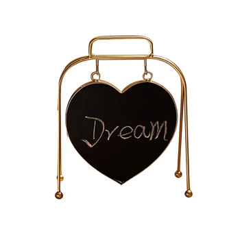 

Iron Heart Shape Double-Sided Blackboard Message Board Decorative Chalkboard Ornaments For Home Office Cafe (Small Size)