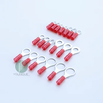 

100 PK Nylon Insulated Ring Terminal Electrical Wire Crimp Connectors Red 22-16 AWG