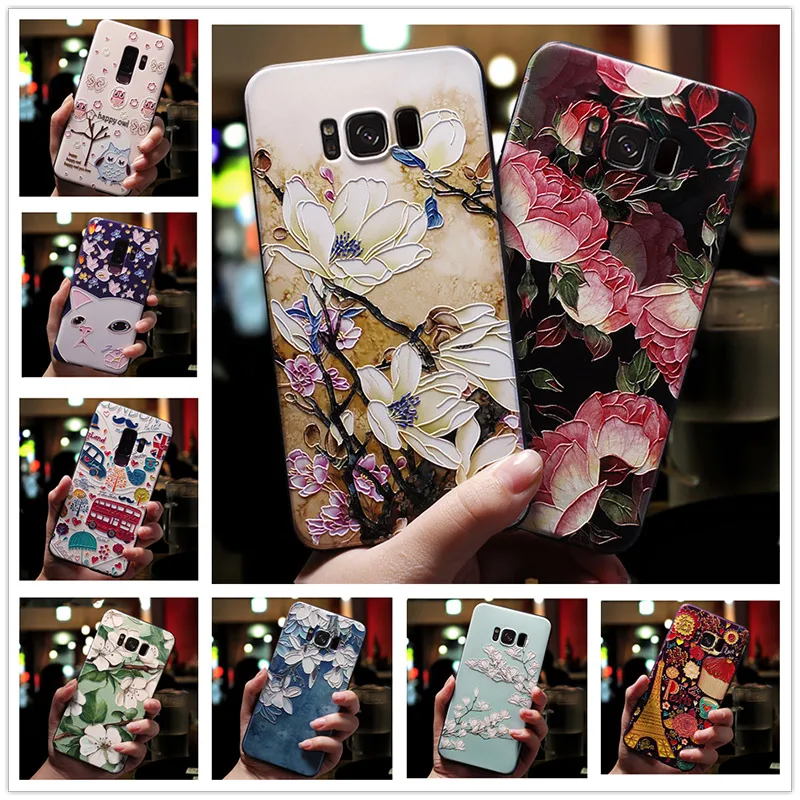 Floral Relief Soft Silicone Back Cover - Elegant Protective Phone Case