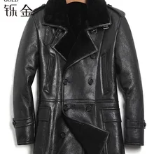 Натуральная кожа овчина Мужское пальто из натурального овечьего меха для мужчин Высокое качество модное зимнее пальто новое поступление