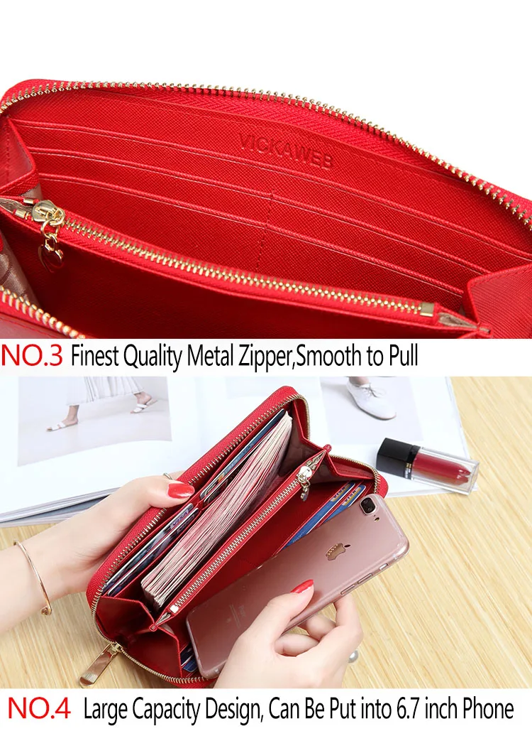Freies Geschenk Damen Geldbeutel der Großen Luxus Marke frauen Lange Brieftasche Aus Echtem Leder Mode Geld Tasche 2021 Weibliche Zipper Cutchs VK06 – Detail 19