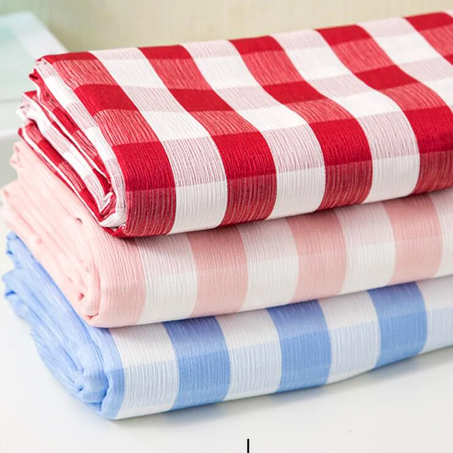 Глянцевая клетчатая ткань Платье Брюки материал поли Мягкий клетчатый костюм платье Telas ткань лоскутное ремесло 1 ярд