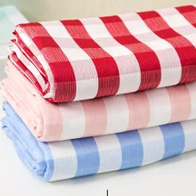 Глянцевая клетчатая ткань Платье Брюки материал поли Мягкий клетчатый костюм платье Telas ткань лоскутное ремесло 1 ярд