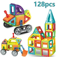 128 шт. среднего размера магнитные блоки 3D дизайнерские строительные игрушки набор магнитных развивающих игрушек для детей подарок для детей