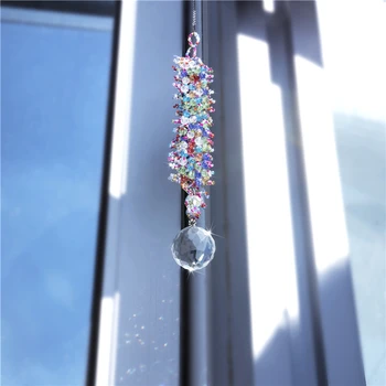 

H&D Clear 30mm Crystal Ball Prism Sun Catcher Cascade Beads Pendant Rainbow Maker Window Hanging Ornament Gift Boxed (Colorful)