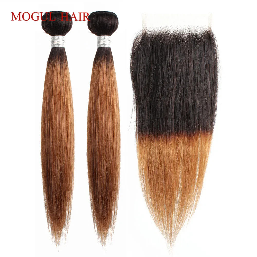 MOGUL HAIR T 1B 30 пучки волос от светлого до темного цвета с закрытием Омбре Auburn коричневые перуанские прямые волосы 3/4 пучок не Реми человеческие волосы для наращивания