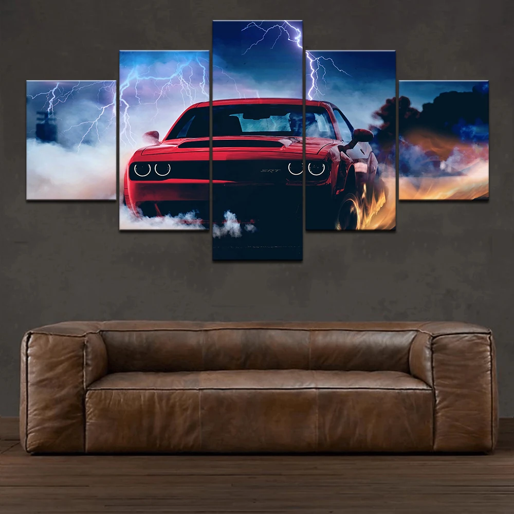 Dodge Challenger настенная HD печать современное искусство картина 5 шт. модульные обои