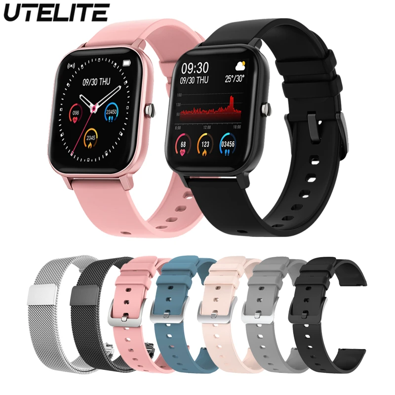 UTELITE оригинальные Смарт-часы P8 20 мм 5 шт. 10 50 100 ремешки для часов ремешок из