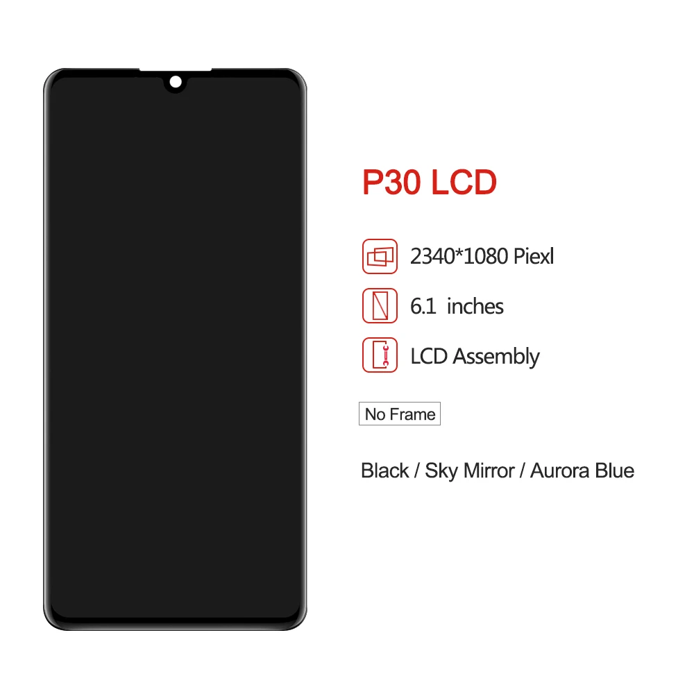 OLED для 6," huawei P30 ЖК-экран с рамкой+ сенсорная панель дигитайзер сборка Замена