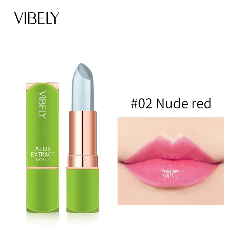 thumbnail image 1 of Spring Aloe Vera Moisturizing Lipstick Long Lasting Nouritious Lip Balm Temperature Changing Color lipgloss Lip Makeup Comestics, 1 of 5