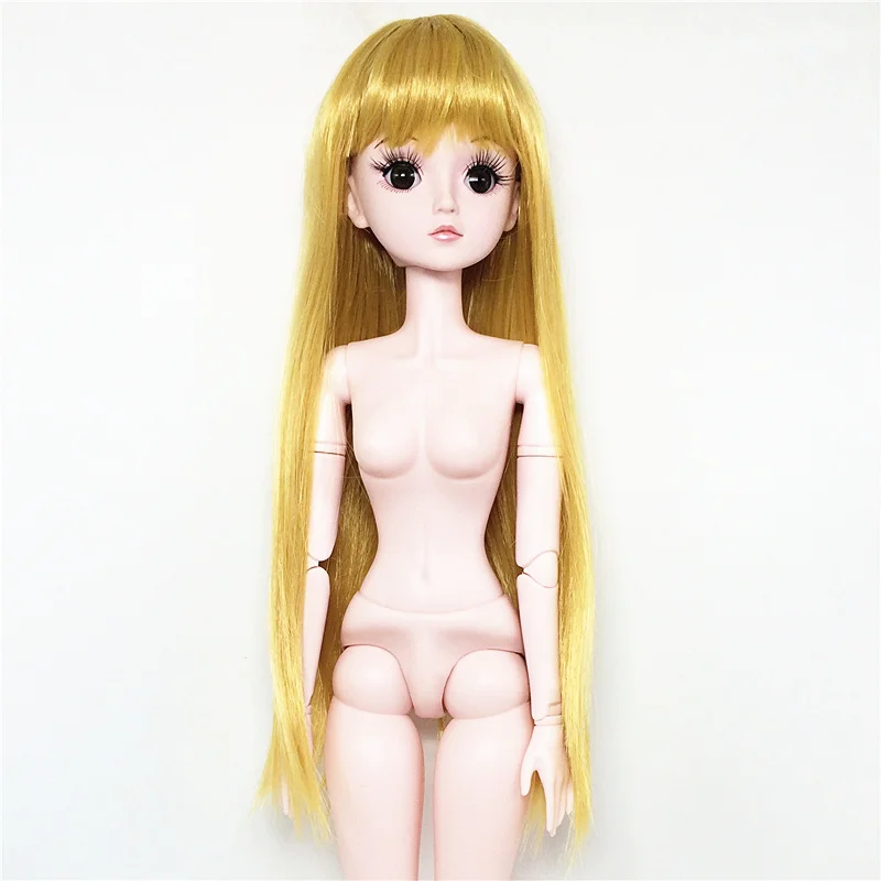 Длинные парики 60 см 21 подвижные шарнирные куклы BJD волосы 3D глаза ресницы женские голые обнаженные куклы тела Игрушки для девочек подарок