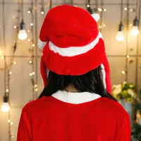 MeetLife Moving Christmas Reindeer Ears Hat Hand Pinching Ear To Move Santa Claus Beard Cap Funny Gift for Women Kids Plush 2