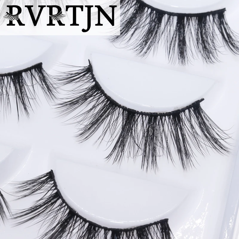 

5 pairs of long eyelashes extend eyelashes handmade makeup tools true mink false eyelashes