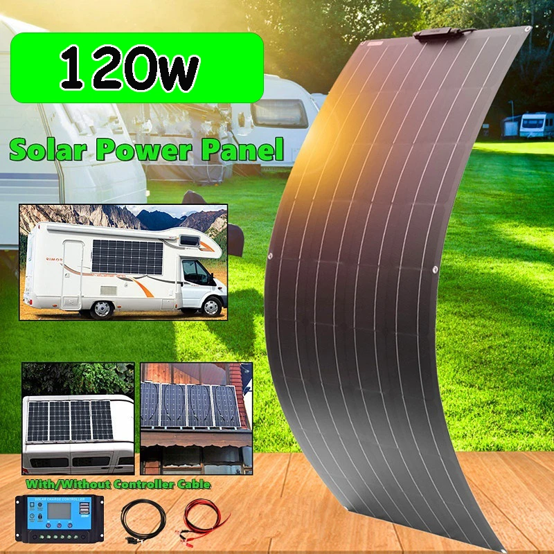 

fleixble solar panel 12v kit complete 100w 120w 200w 240w battery charger monocrystalline for car boat RV caravan home system PV