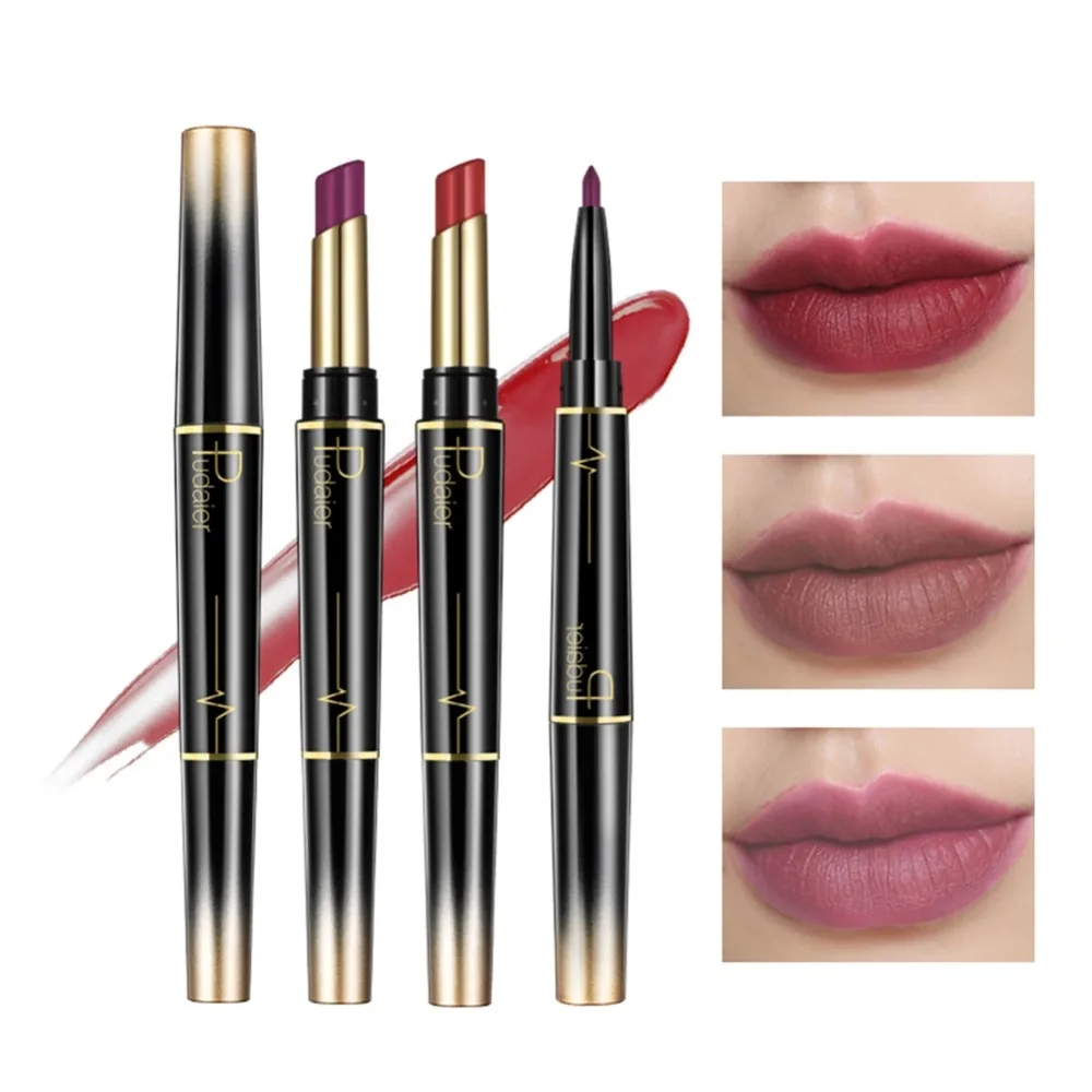

Double End Matte lipsticks Lipliner Set Makeup Waterproof Long Lasting Red Lip Liner Pencil Labiales Beauty Cosmetics