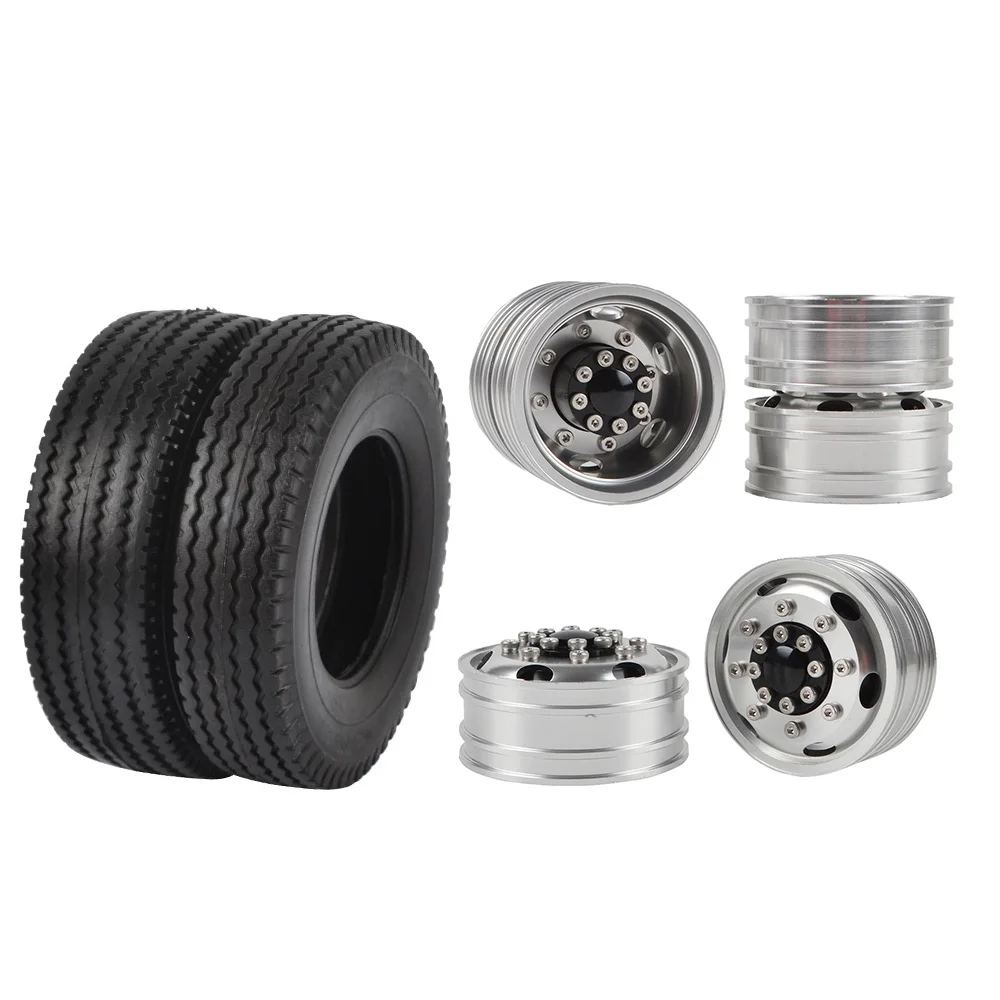 RC сплава передняя и задняя Ободы колес для трактора резиновые шины 1/14 Tamiya по