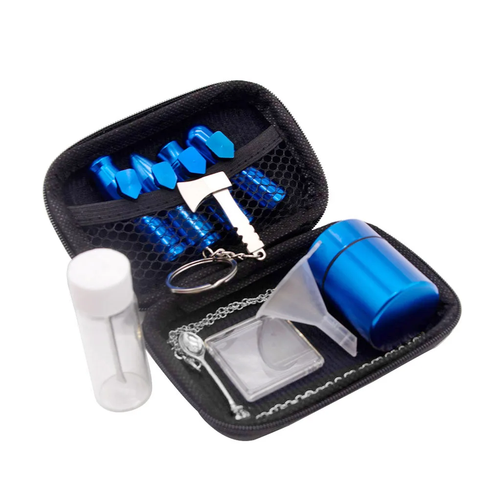 

Snuff Snorter Set Aluminum Bullet Snuff Sniffer + Metal Dispenser Spoon + Storage Container Jar + Plastic Funnel