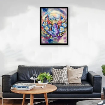 

DIY Painting Tools Colorful Full Diamond DIY Diamond Painting Handmade Kits for Home Wall Decor-Butterfly