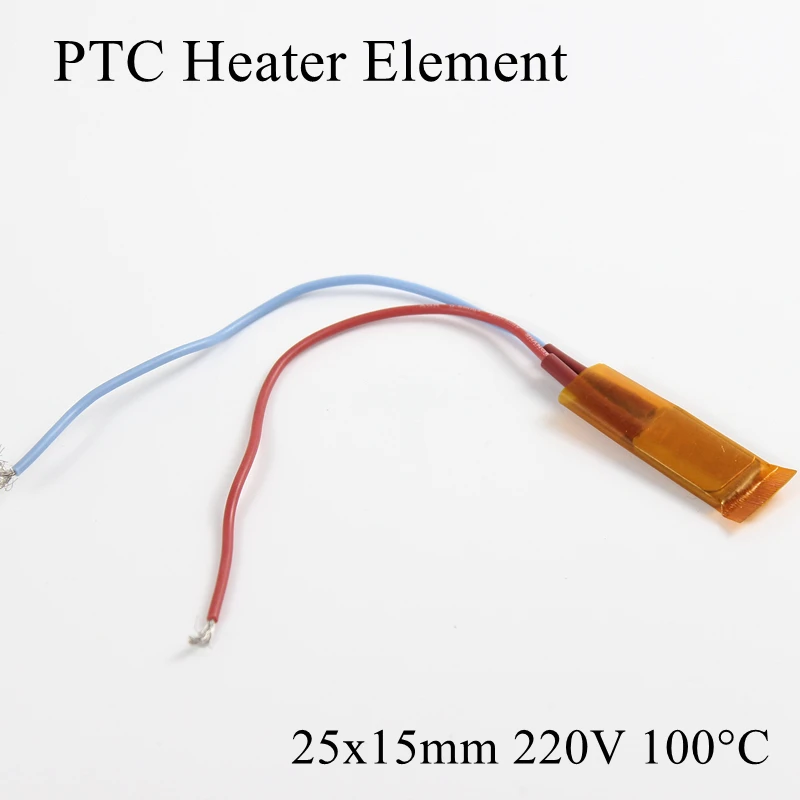 

1pc 25x15mm 220V 100 Degree Celsius PTC Heater Element Constant Thermostat Insulated Thermistor Ceramic Air Heating Plate Chip