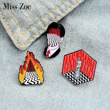 

Lynch Style Enamel Pin Custom TV Series Twin Peaks Brooches for Shirt Lapel Bag Punk Venus Badge TV Jewelry Gift for Fan Friends